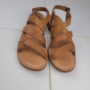 New Sofft Womens Ambrosa Slingback Leather Strappy 11m Color Luggage